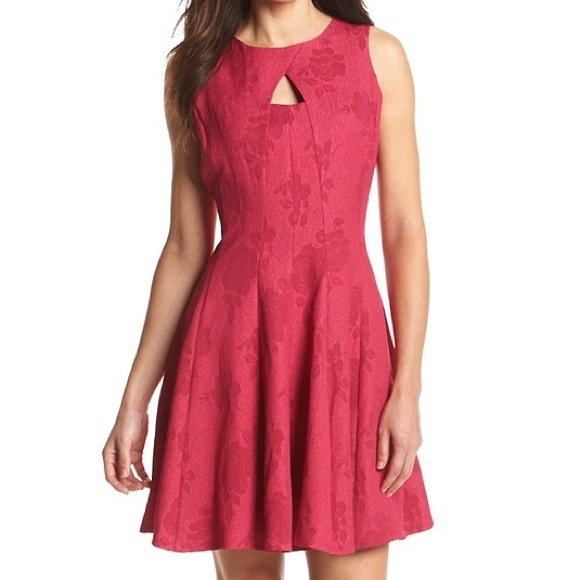 Julian Taylor Dresses & Skirts - Pink Embossed Jacquard Dress